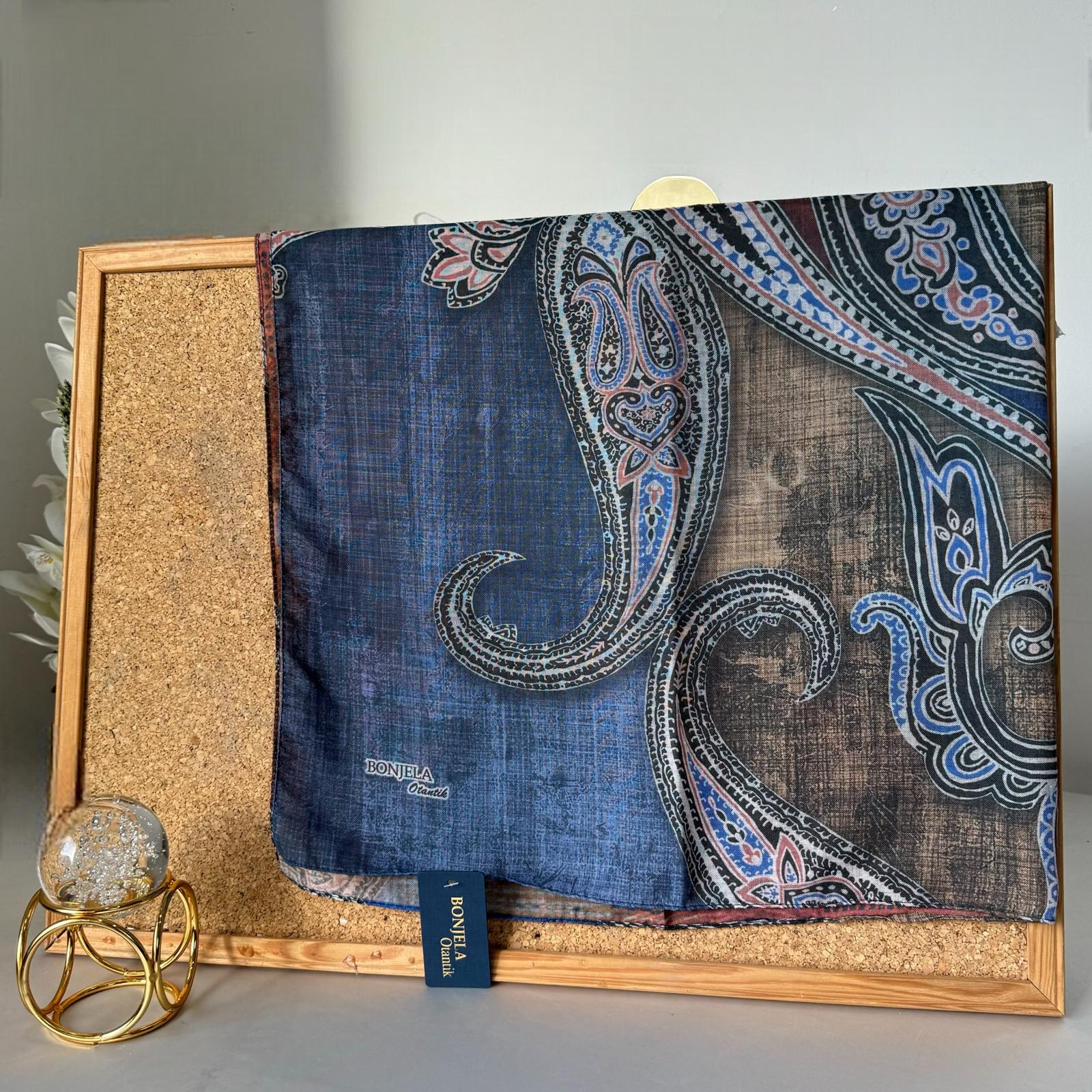 Bonjela Otantik Eşarp 17002 - Gece Mavisi - Organic ScarfsOrganic Scarfs