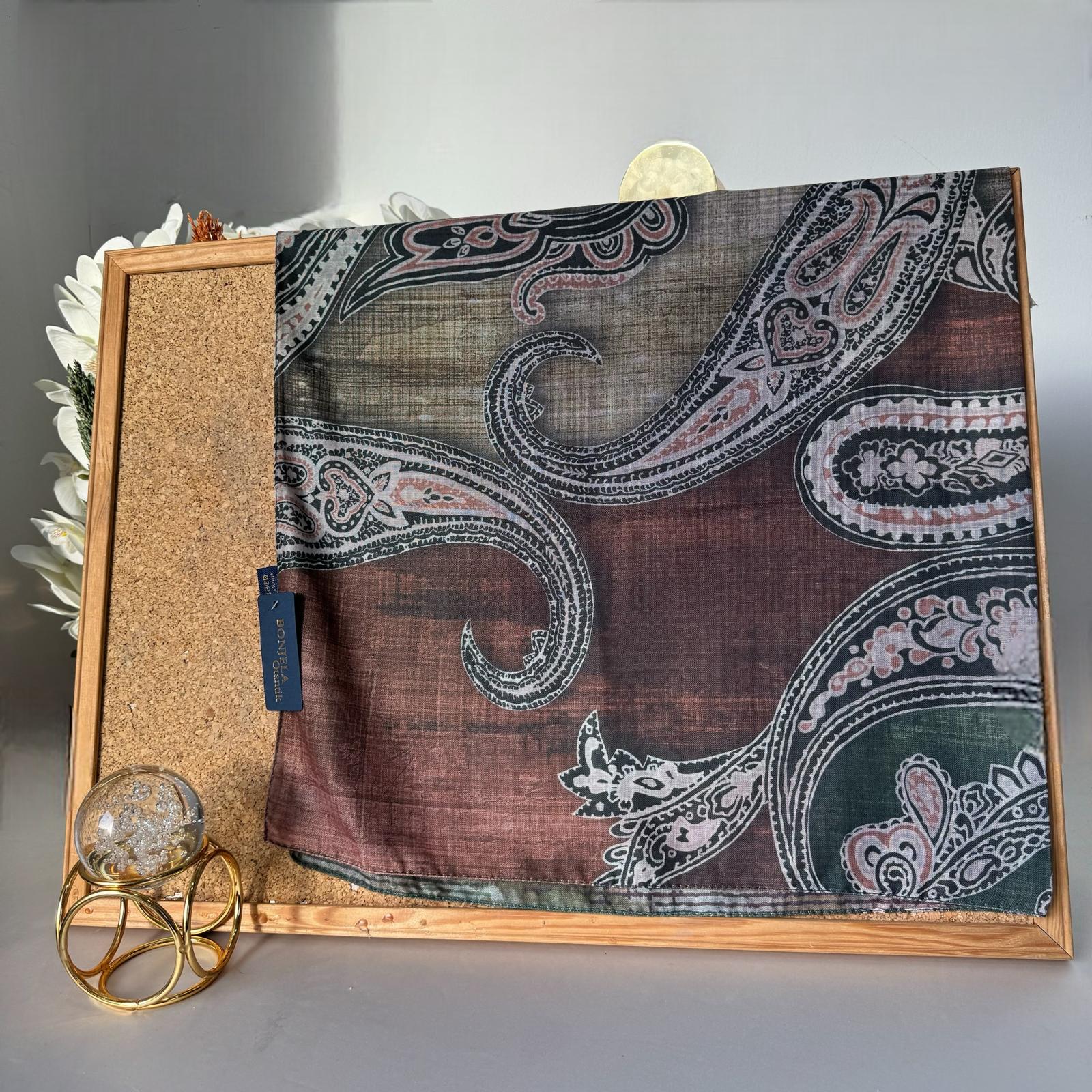 Bonjela Otantik Eşarp 17002 - Haki - Organic ScarfsOrganic Scarfs