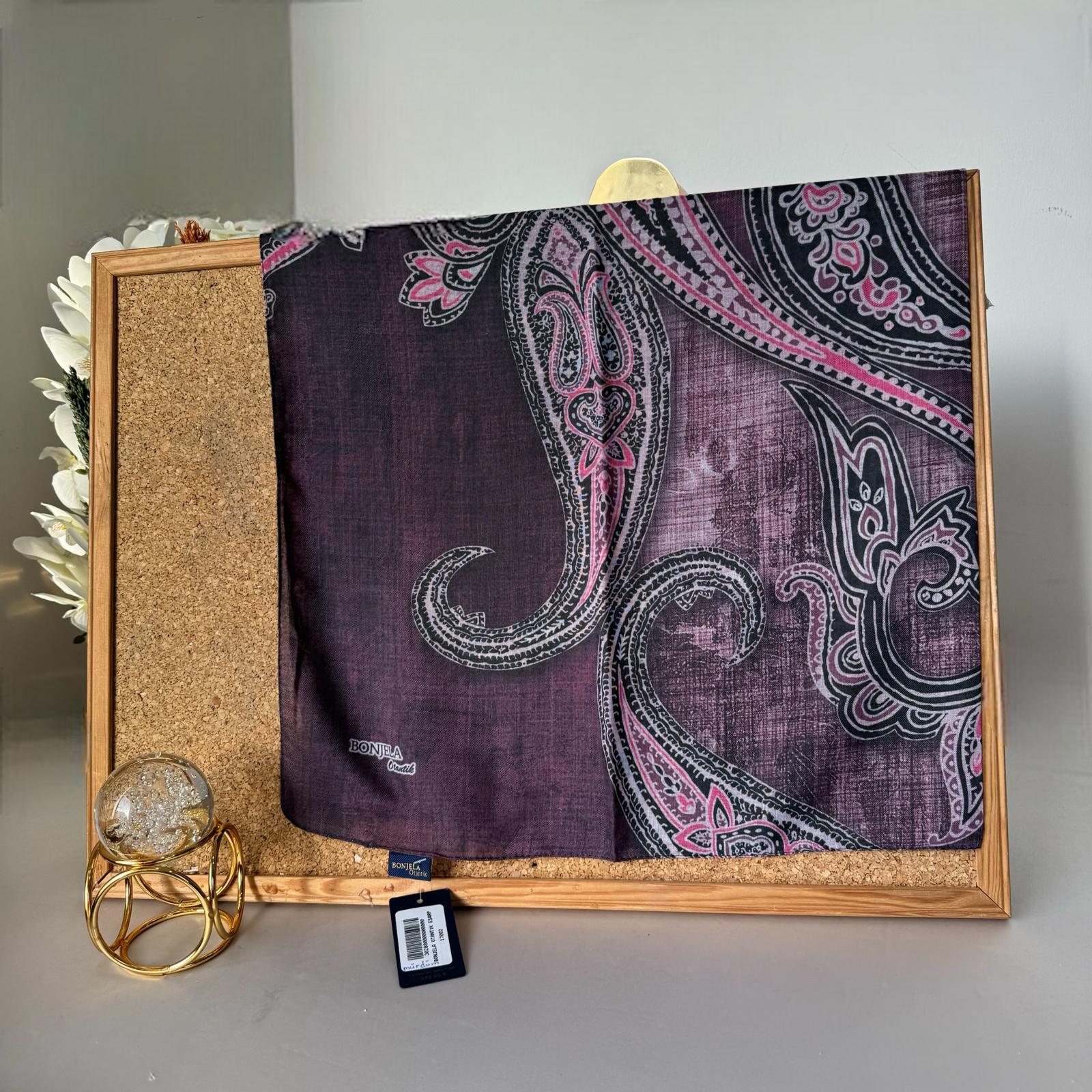 Bonjela Otantik Eşarp 17002 - Mürdüm - Organic ScarfsOrganic Scarfs