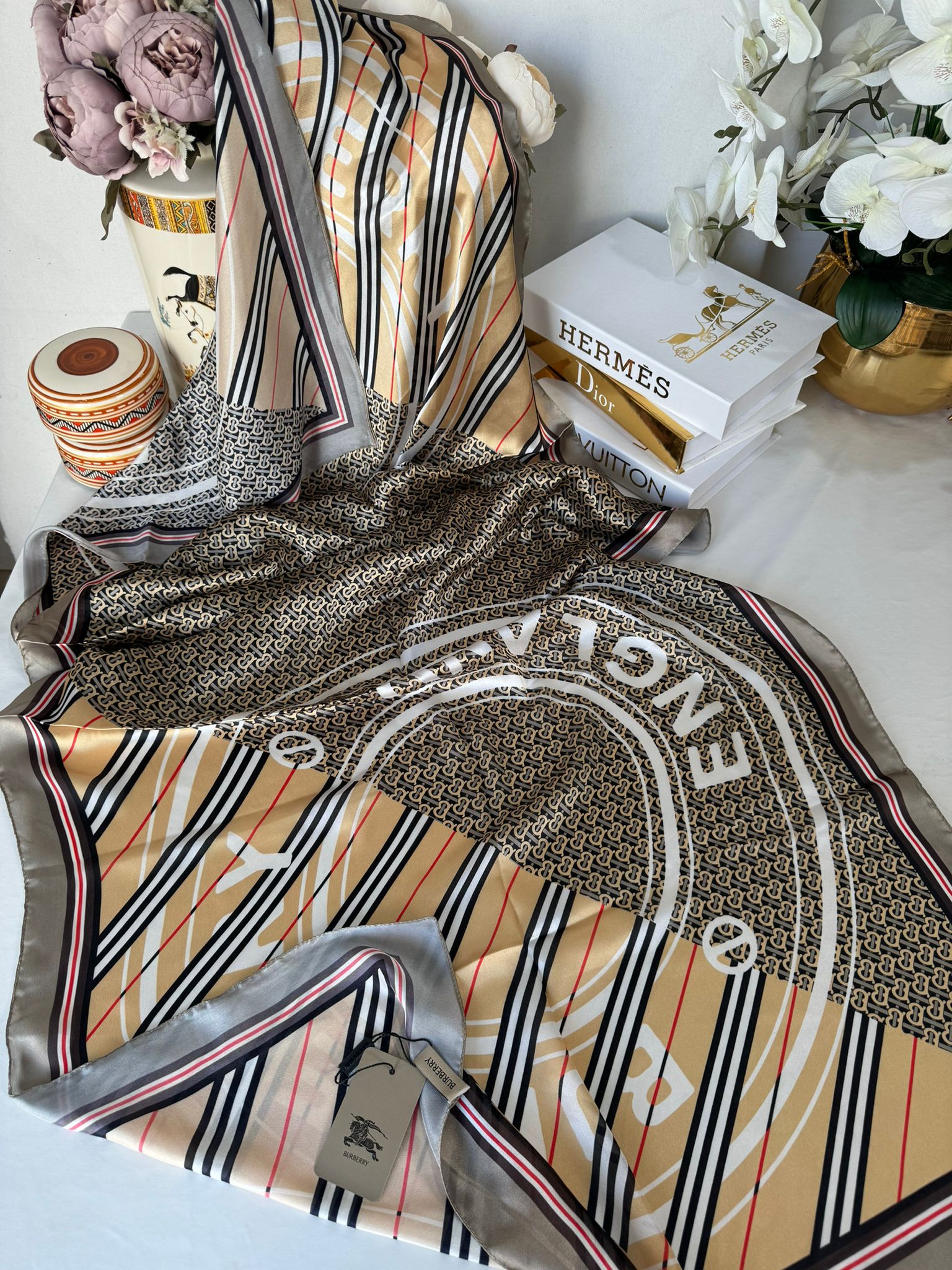 Burberry Çift Taraflı İthal Vual İpel Şal 78631 - Asker Yeşili - Organic ScarfsOrganic Scarfs