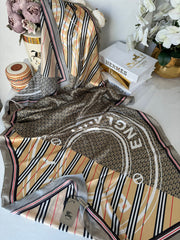 Burberry Çift Taraflı İthal Vual İpel Şal 78631 - Asker Yeşili - Organic ScarfsOrganic Scarfs
