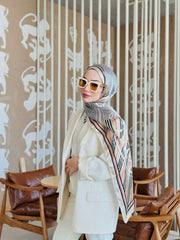 Burberry Çift Taraflı İthal Vual İpel Şal 78631 - Bej - Gold - Organic ScarfsOrganic Scarfs