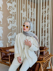 Burberry Çift Taraflı İthal Vual İpel Şal 78631 - Bej - Gold - Organic ScarfsOrganic Scarfs
