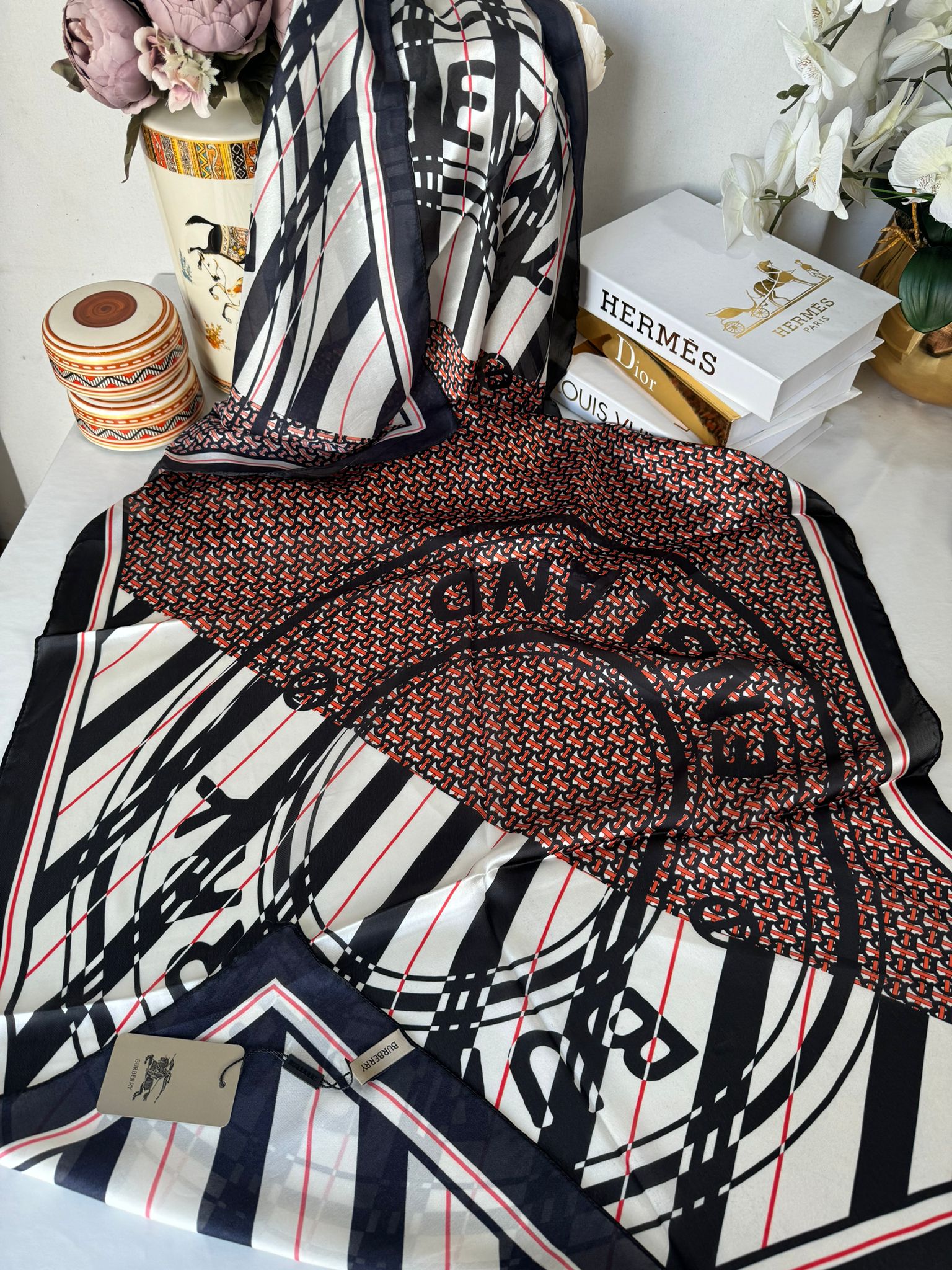 Burberry Çift Taraflı İthal Vual İpel Şal 78631 - Siyah - Kahve - Organic ScarfsOrganic Scarfs