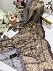Chanel Çift Taraflı İthal Vual İpel Şal 85651 - Bej - Organic ScarfsOrganic Scarfs