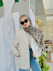 Coach Desen İpek Kaşmir Çift Taraflı Şal 39210 - Kahve - Organic ScarfsOrganic Scarfs