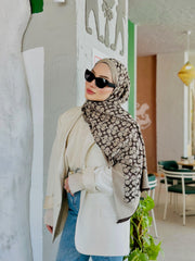 Coach Desen İpek Kaşmir Çift Taraflı Şal 39210 - Kahve - Organic ScarfsOrganic Scarfs