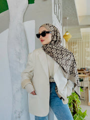 Coach Desen İpek Kaşmir Çift Taraflı Şal 39210 - Kahve - Organic ScarfsOrganic Scarfs