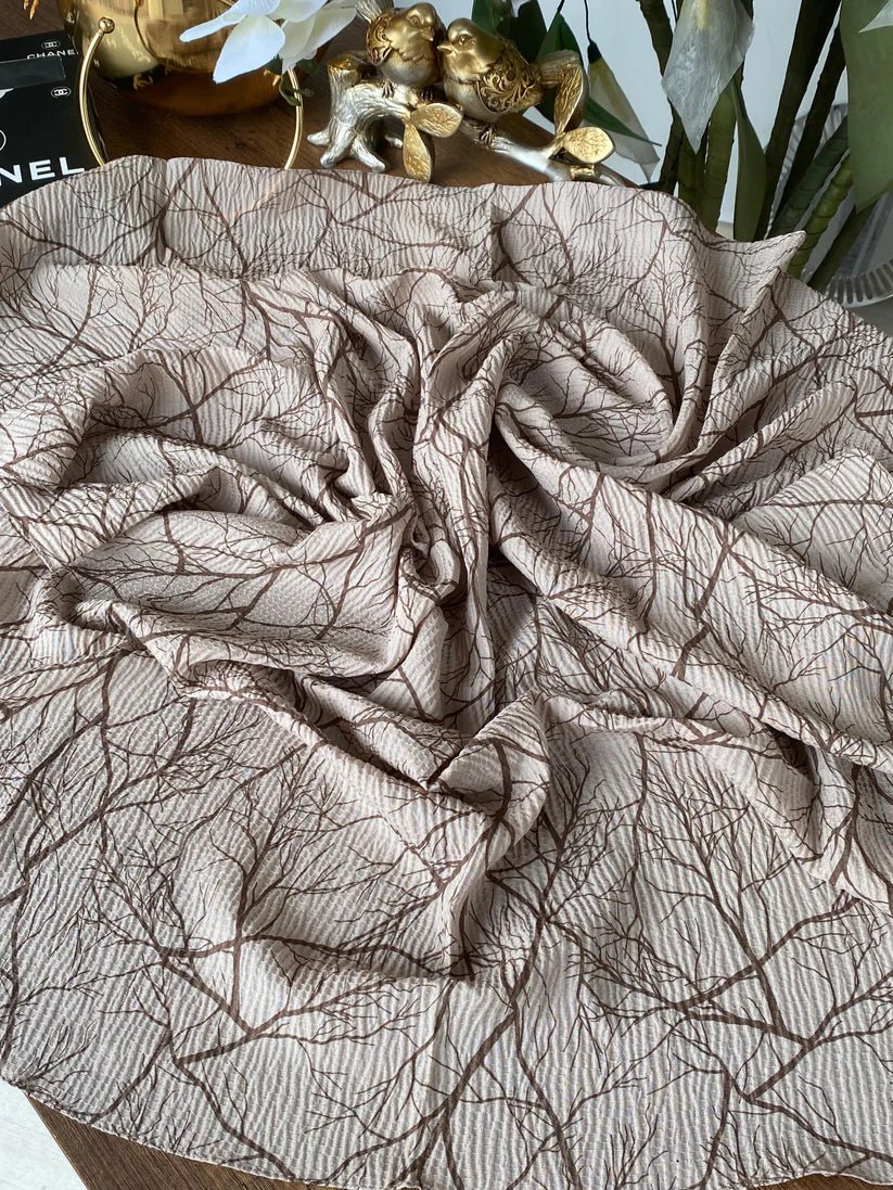 Dal Desen Mio Cazz Eşarp 44120 - Bej - Organic ScarfsOrganic Scarfs