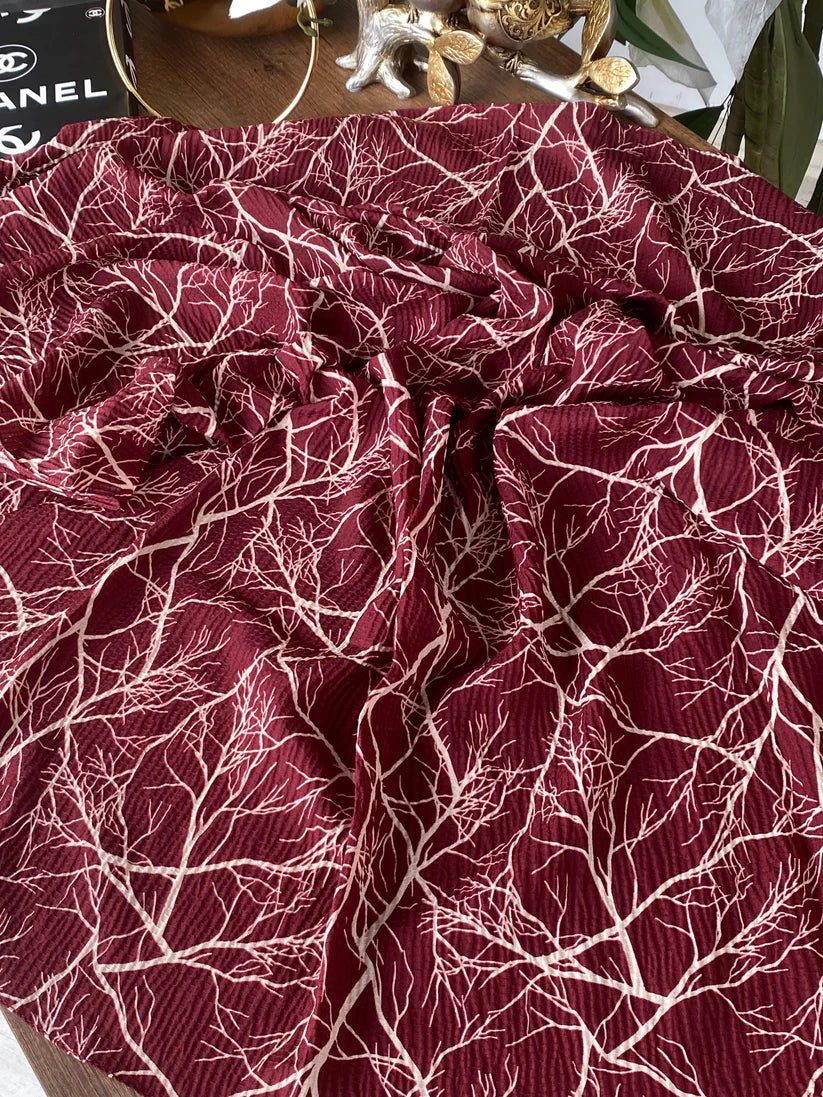 Dal Desen Mio Cazz Eşarp 44120 - Bordo - Organic ScarfsOrganic Scarfs