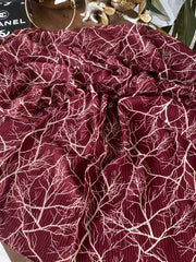 Dal Desen Mio Cazz Eşarp 44120 - Bordo - Organic ScarfsOrganic Scarfs
