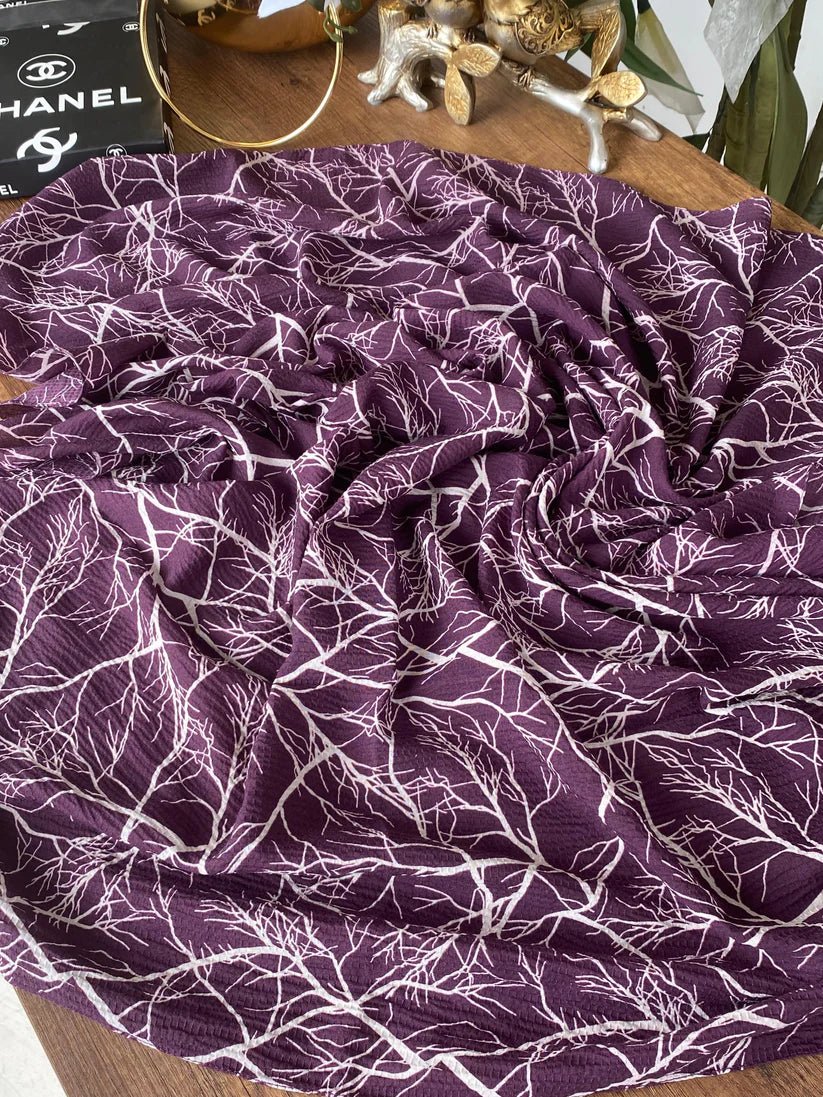 Dal Desen Mio Cazz Eşarp 44120 - Mor - Organic ScarfsOrganic Scarfs