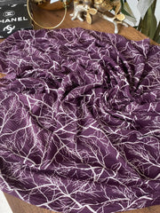 Dal Desen Mio Cazz Eşarp 44120 - Mor - Organic ScarfsOrganic Scarfs