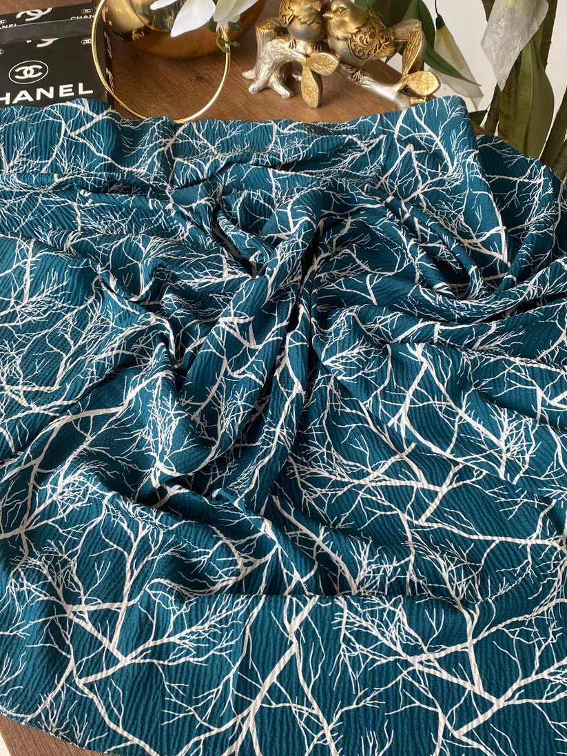 Dal Desen Mio Cazz Eşarp 44120 - Petrol - Organic ScarfsOrganic Scarfs