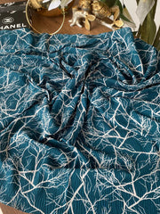 Dal Desen Mio Cazz Eşarp 44120 - Petrol - Organic ScarfsOrganic Scarfs