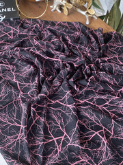 Dal Desen Mio Cazz Eşarp 44120 - Siyah Pembe - Organic ScarfsOrganic Scarfs