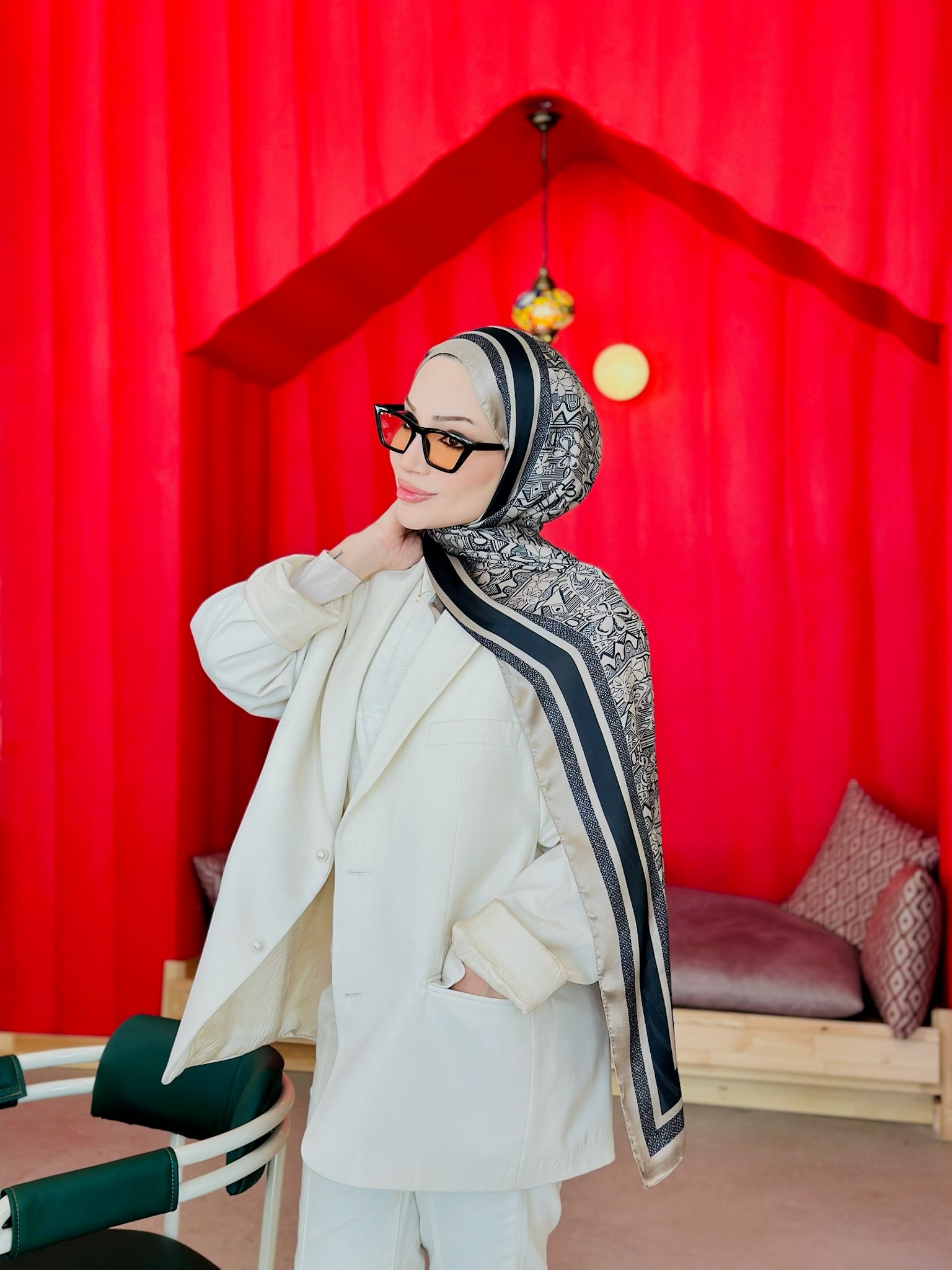 Dior Çift Taraflı İthal Vual İpel Şal 78632 - Vizon - Bej - Organic ScarfsOrganic Scarfs