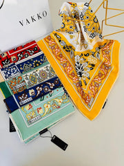 Etnik Desen Vakko Eşarp 77005 - Sarı - Organic ScarfsOrganic Scarfs