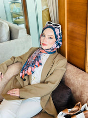 Etnik Etro Desen Pamuk Soft Şal 61534 - Kiremit - Organic ScarfsOrganic Scarfs