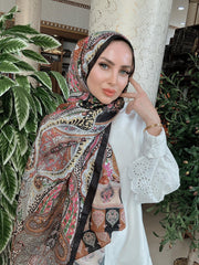 Etnik Etro Desen Pamuk Soft Şal 61534 - Siyah - Organic ScarfsOrganic Scarfs