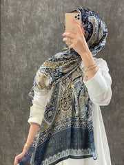 Etro Desen Hint Vual İpek Şal  - Soft yag yeşili - Organic ScarfsOrganic Scarfs
