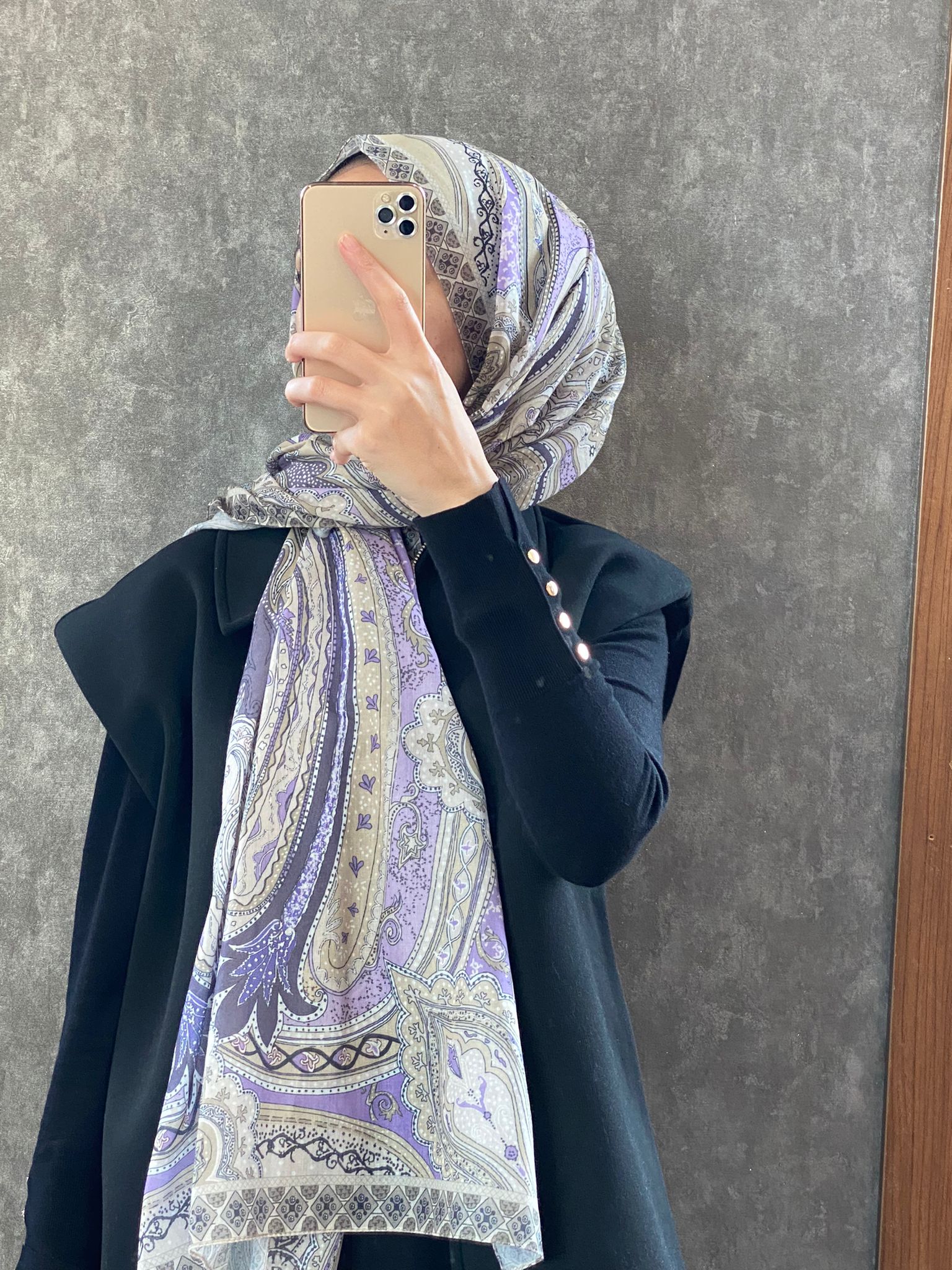 Etro Etnik Desen Pamuk Soft Şal 36631 - A.Lila - Organic ScarfsOrganic Scarfs