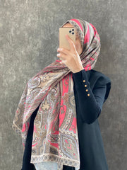 Etro Etnik Desen Pamuk Soft Şal 36631 - Fuşya - Organic ScarfsOrganic Scarfs