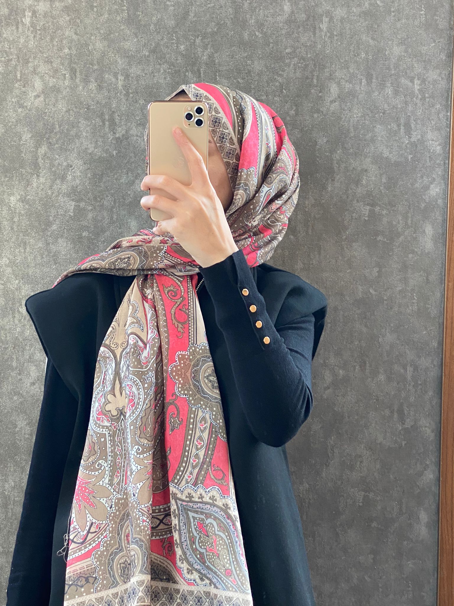 Etro Etnik Desen Pamuk Soft Şal 36631 - Fuşya - Organic ScarfsOrganic Scarfs