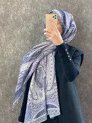 Etro Etnik Desen Pamuk Soft Şal 36631 - Lila - Organic ScarfsOrganic Scarfs