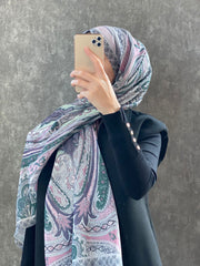 Etro Etnik Desen Pamuk Soft Şal 36631 - Pamuk Şekeri - Organic ScarfsOrganic Scarfs