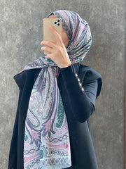 Etro Etnik Desen Pamuk Soft Şal 36631 - Pamuk Şekeri - Organic ScarfsOrganic Scarfs