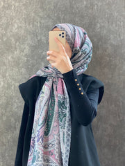 Etro Etnik Desen Pamuk Soft Şal 36631 - Pudra - Organic ScarfsOrganic Scarfs