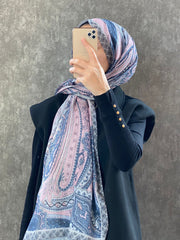 Etro Etnik Desen Pamuk Soft Şal 36631 - Soft Pudra - Organic ScarfsOrganic Scarfs