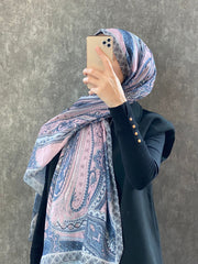 Etro Etnik Desen Pamuk Soft Şal 36631 - Soft Pudra - Organic ScarfsOrganic Scarfs