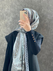 Etro Etnik Desen Pamuk Soft Şal 36631 - Su Yeşili - Organic ScarfsOrganic Scarfs