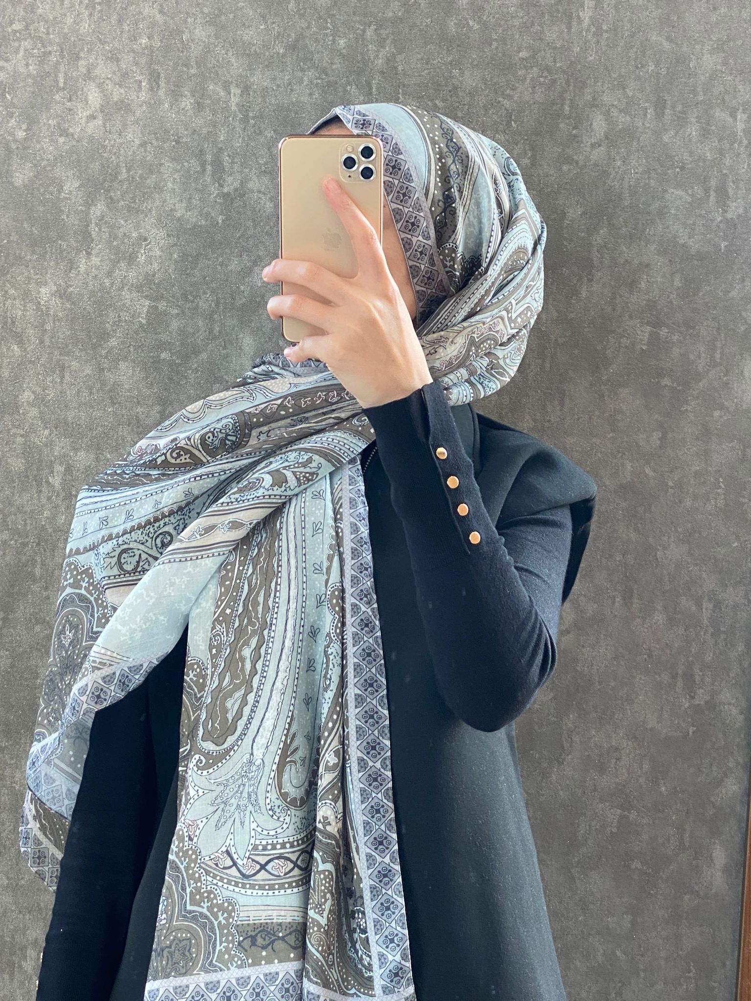 Etro Etnik Desen Pamuk Soft Şal 36631 - Su Yeşili - Organic ScarfsOrganic Scarfs