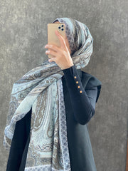 Etro Etnik Desen Pamuk Soft Şal 36631 - Su Yeşili - Organic ScarfsOrganic Scarfs
