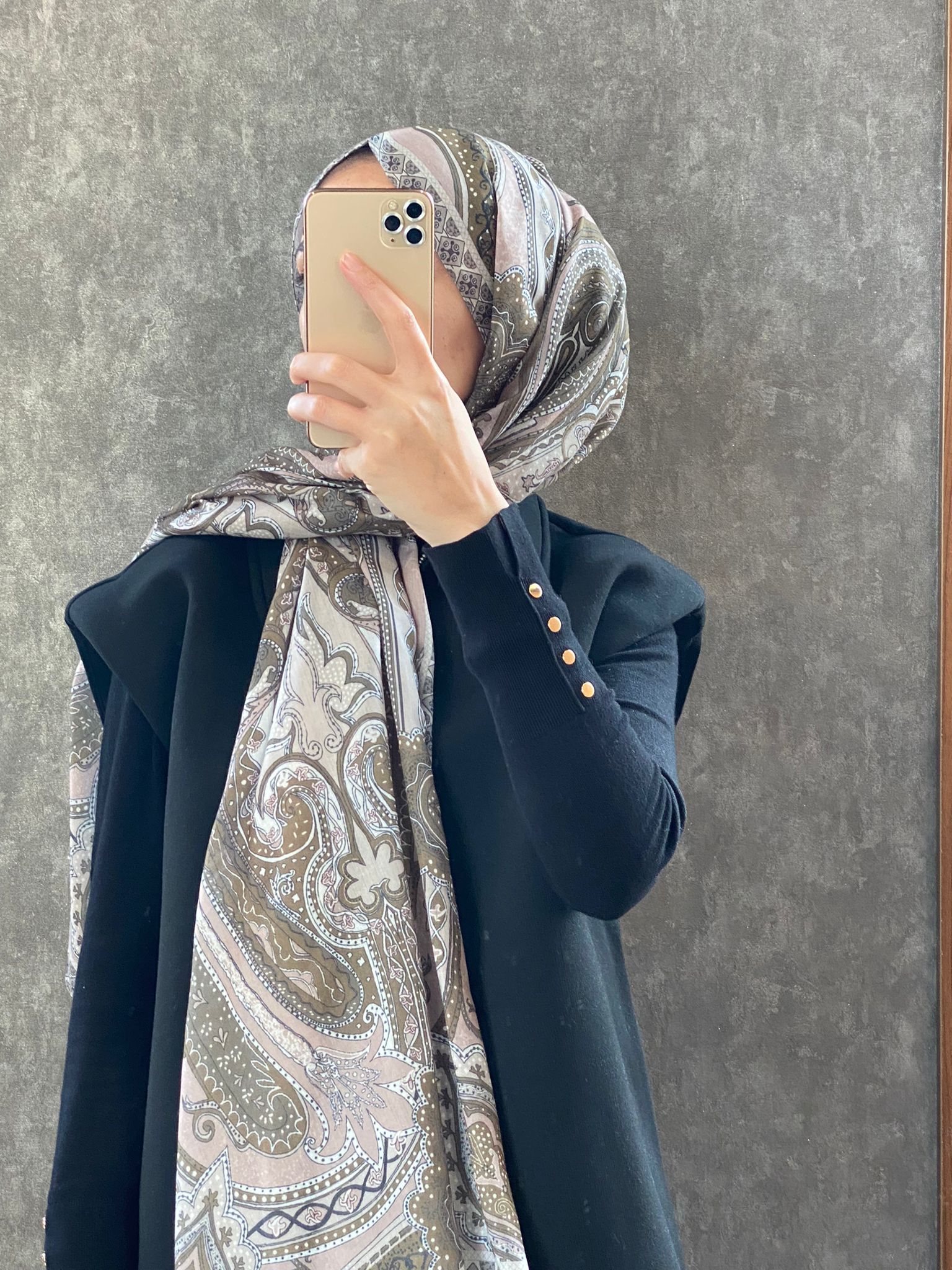 Etro Etnik Desen Pamuk Soft Şal 36631 - Vizon - Organic ScarfsOrganic Scarfs