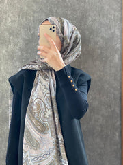 Etro Etnik Desen Pamuk Soft Şal 36631 - Vizon - Organic ScarfsOrganic Scarfs