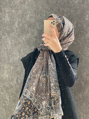 Etro Etnik Desen Pamuk Soft Şal 37631 - Bademi - Organic ScarfsOrganic Scarfs