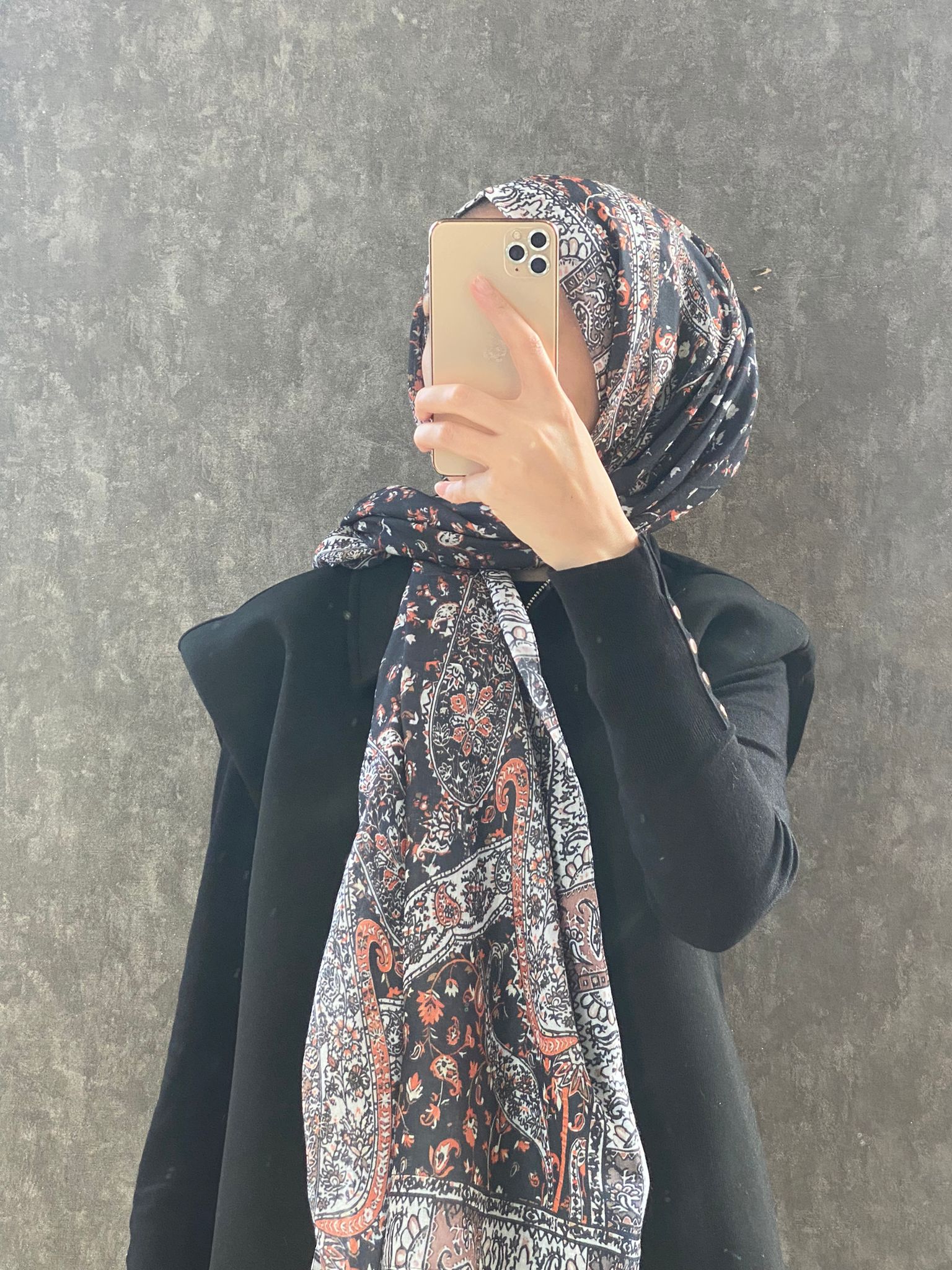 Etro Etnik Desen Pamuk Soft Şal 37631 - Ekru/Turuncu - Organic ScarfsOrganic Scarfs