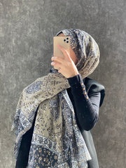 Etro Etnik Desen Pamuk Soft Şal 37631 - Mercan Yeşili - Organic ScarfsOrganic Scarfs