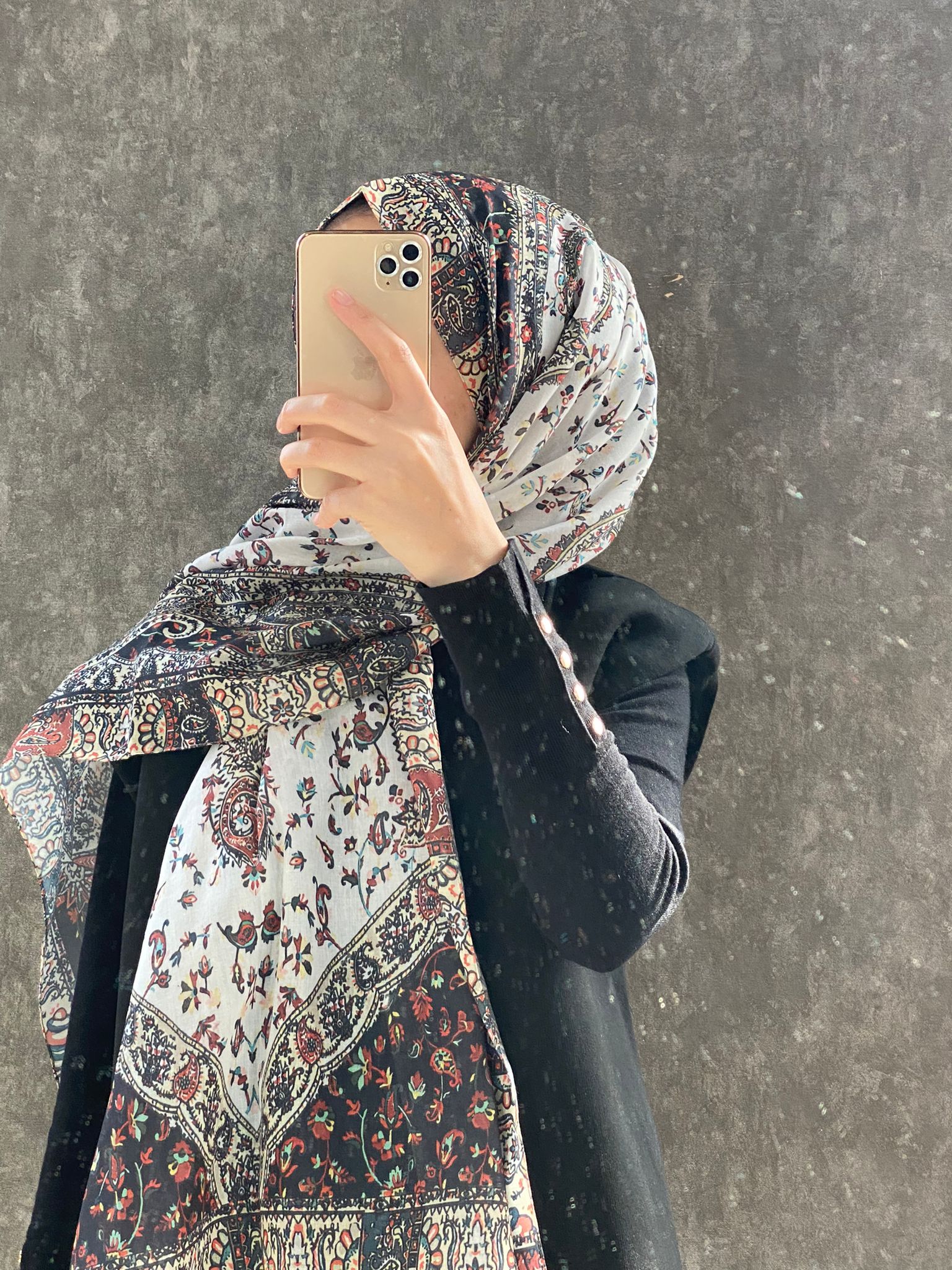 Etro Etnik Desen Pamuk Soft Şal 37631 - Siyah/Turuncu - Organic ScarfsOrganic Scarfs
