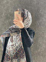 Etro Etnik Desen Pamuk Soft Şal 37631 - Siyah/Turuncu - Organic ScarfsOrganic Scarfs