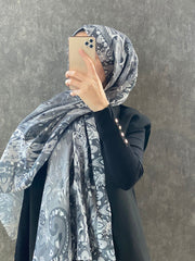 Etro Etnik Desen Pamuk Soft Şal 38630 - Antrasit - Organic ScarfsOrganic Scarfs