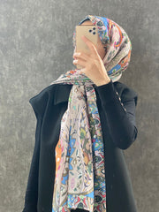 Etro Etnik Desen Pamuk Soft Şal 38630 - Bej - Organic ScarfsOrganic Scarfs
