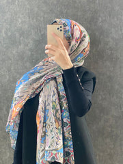 Etro Etnik Desen Pamuk Soft Şal 38630 - Bej - Organic ScarfsOrganic Scarfs