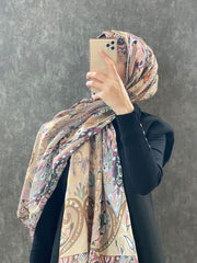 Etro Etnik Desen Pamuk Soft Şal 38630 - Camel - Organic ScarfsOrganic Scarfs