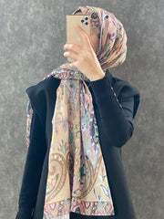 Etro Etnik Desen Pamuk Soft Şal 38630 - Camel - Organic ScarfsOrganic Scarfs