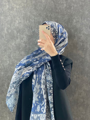 Etro Etnik Desen Pamuk Soft Şal 38630 - Lacivert - Organic ScarfsOrganic Scarfs
